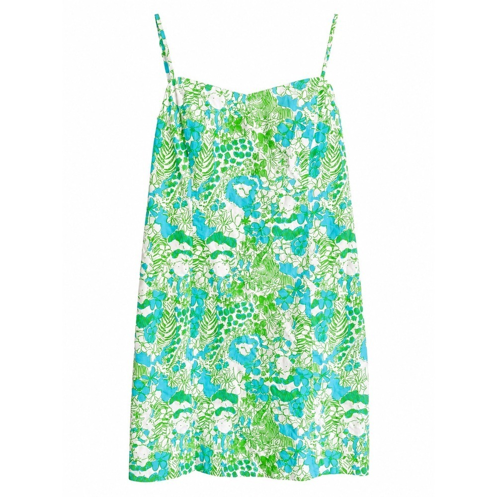 Lilly Pulitzer McCallum Dress Sz 6 Limeade It's a Zoo Sundress tie-back